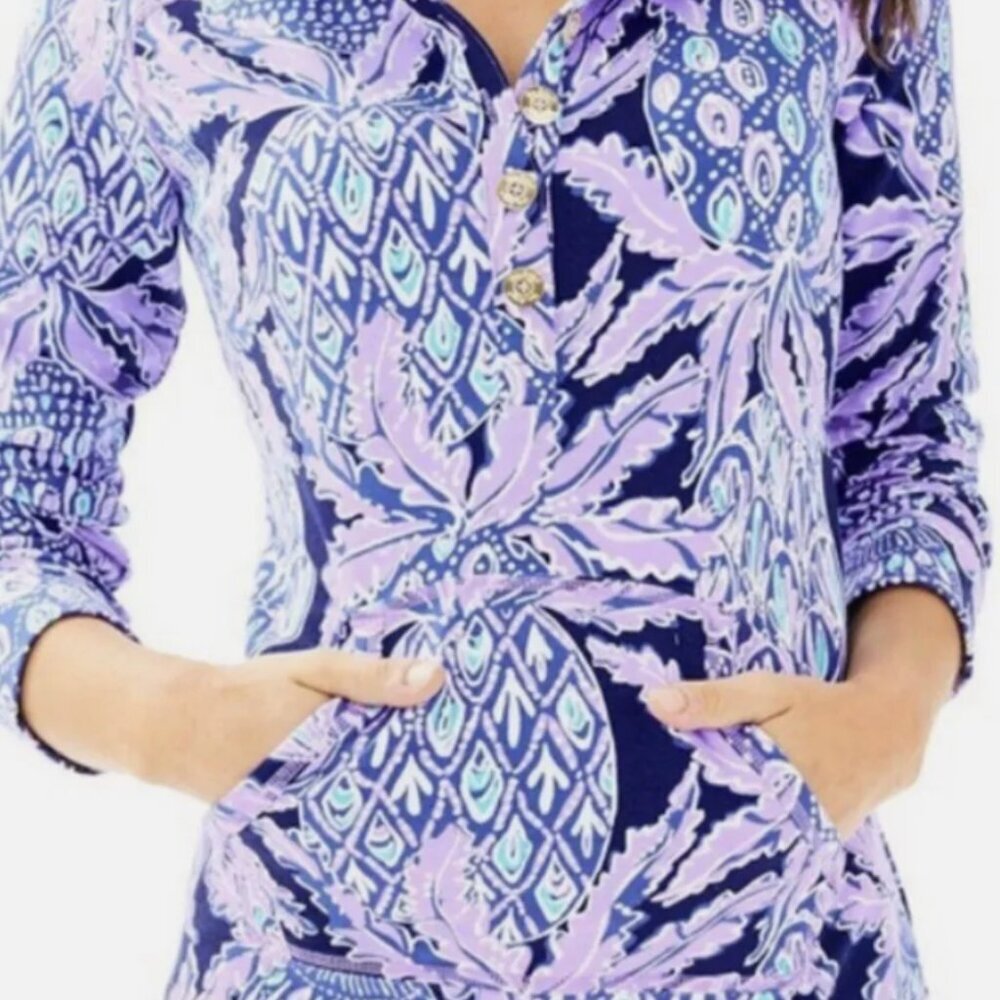 Lily Pulitzer Luxletic Captain Popover Pineapple Coco Safari | Size M